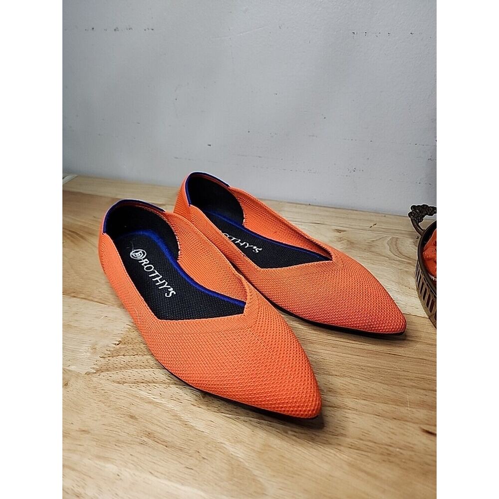 Rothy’s Women’s Ballet Flats Size 5.5 US The Point Neon Orange 35.5 EU Shoes EUC